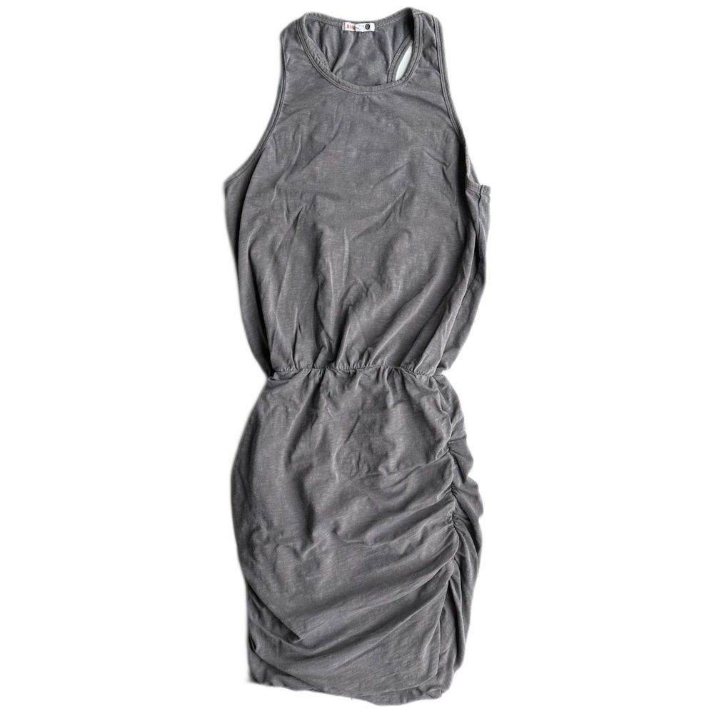Sundry Gray Racerback Ruched Dress Women's Size Large